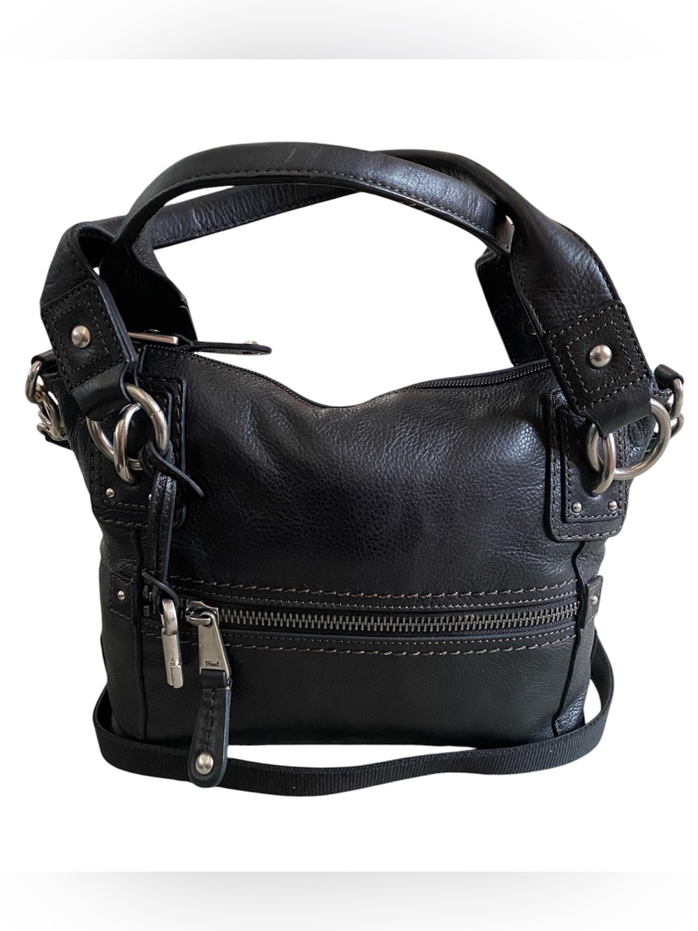 Fossil genuine leather medium black bag